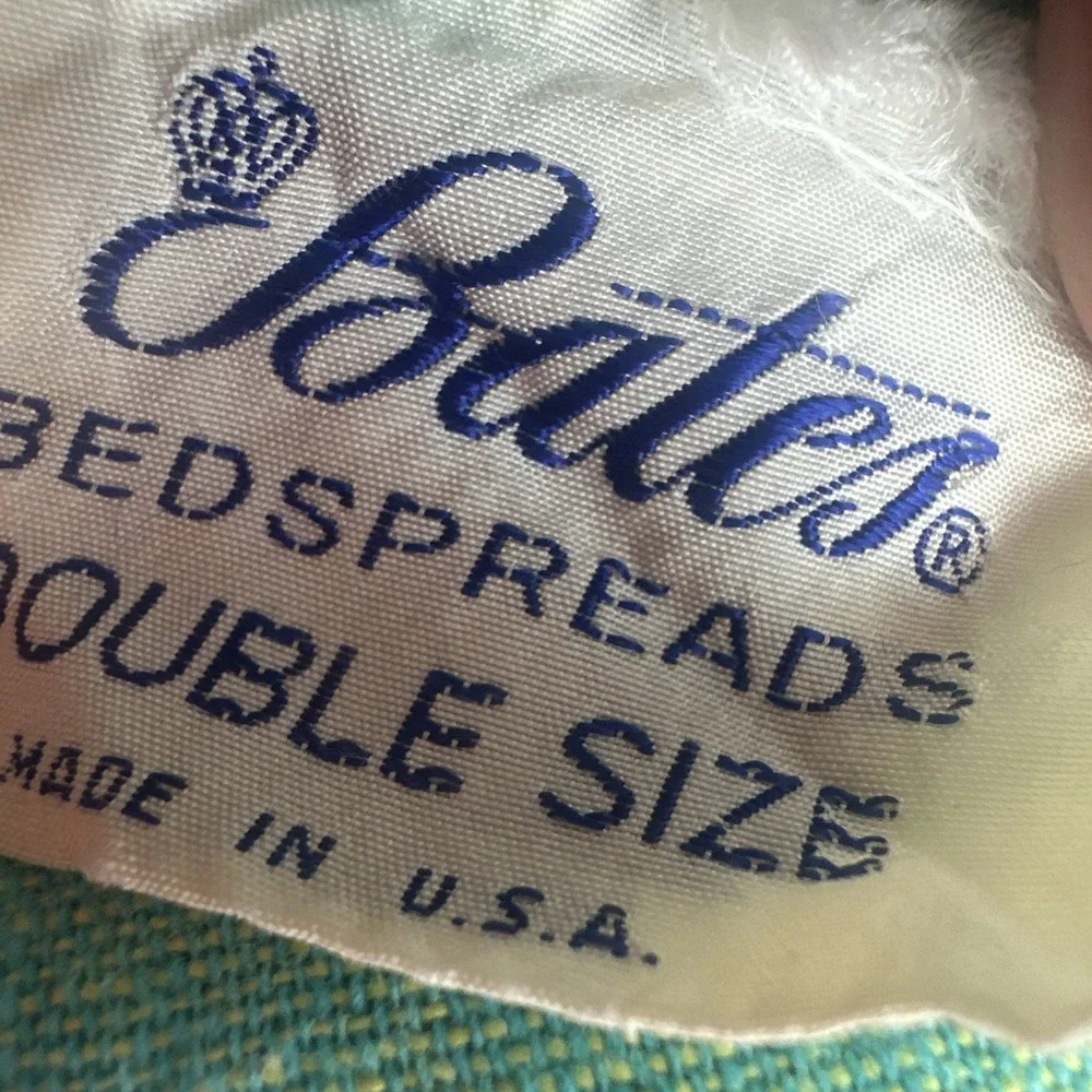 Vtg Bates Bedspread DoubleSize Rainbow Patchwork Plaid Cotton Woven Boho 60s uSA